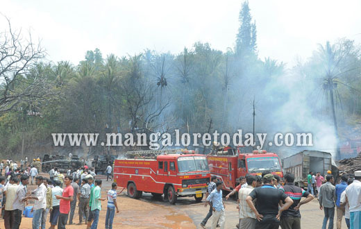 Tanker catches fire in Uppinangdy